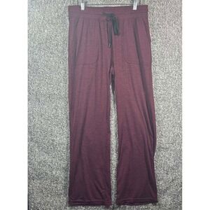 Joggers‎ Lounge Pants Drawstring Pockets - Burgundy Womens Medium Casual Comfy